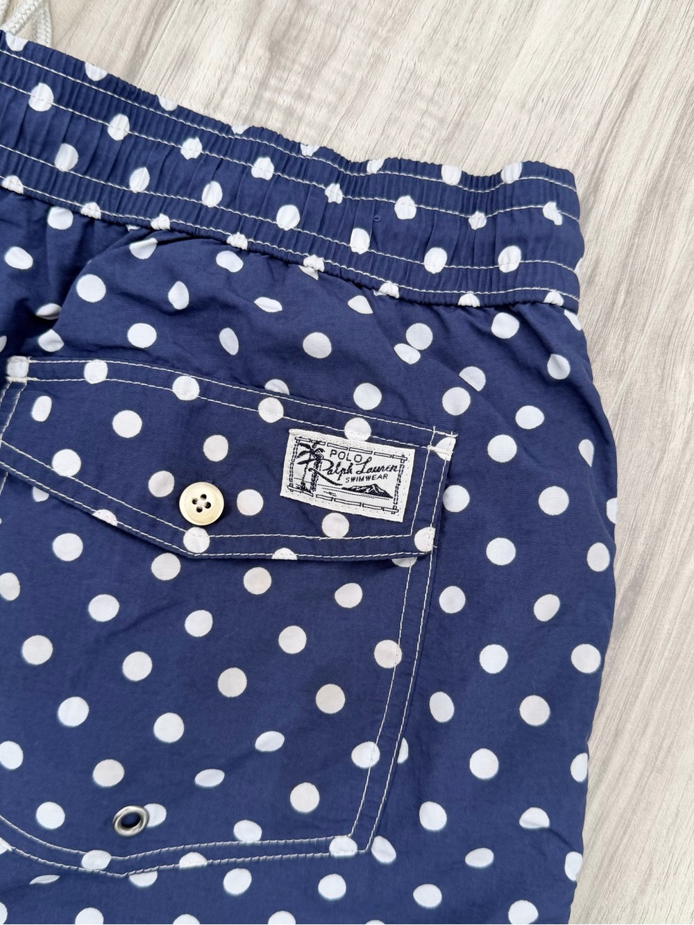 Polo Ralph Lauren navy blue and white polka dot swim short - Picture 8 of 8